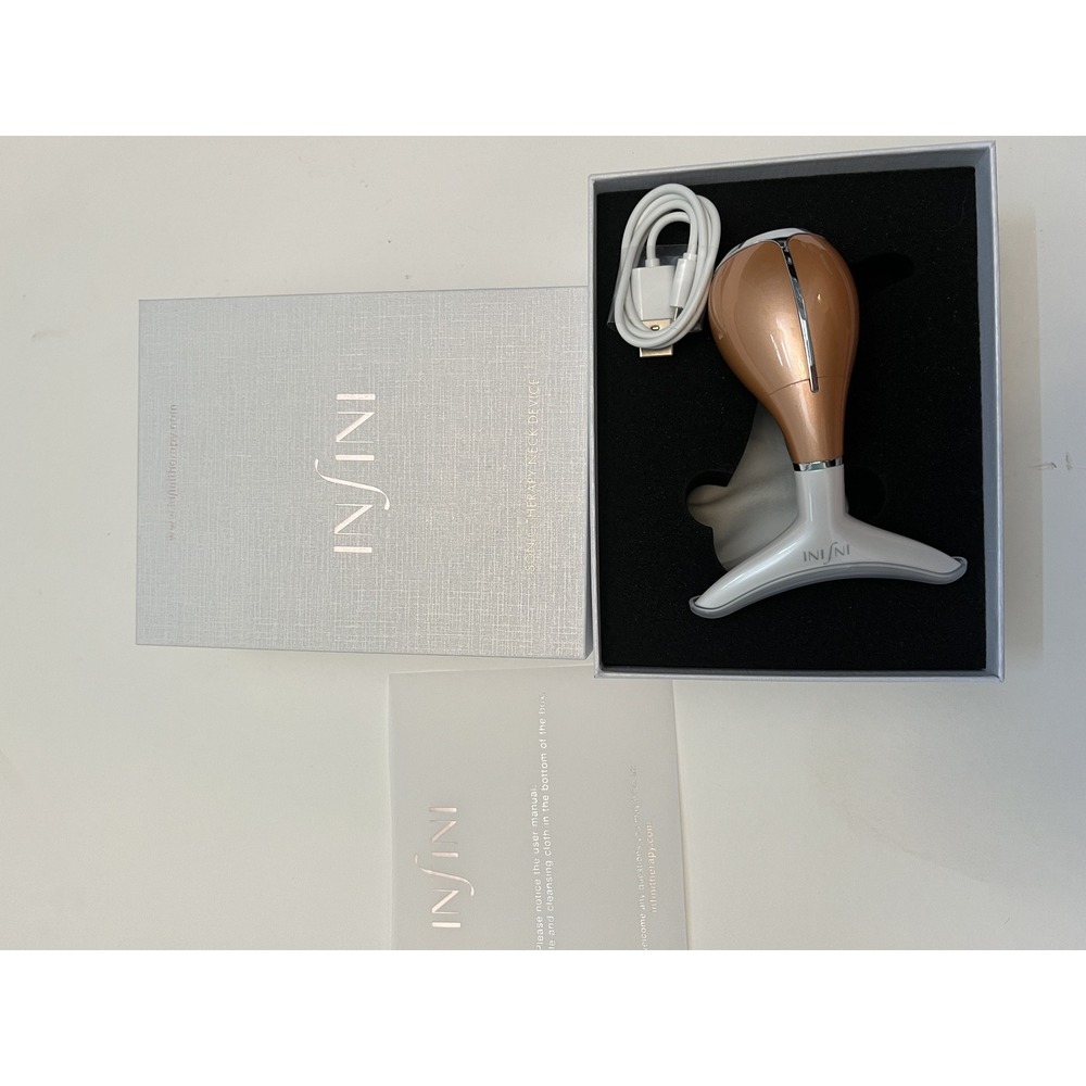 Infini Sonic Therapy Neck Device Rose Gold Skin Tightening Beauty Tool MSRP $995